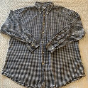BROOKS BROTHERS blue and white checkered button up men’s dress shirt XXL